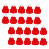 Toyvian 20 Stück Mini Hüte Zum Basteln Weihnachts Mini Hüte Stoff Weihnachtsmütze Mini Strickmütze Rot