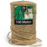 OfficeTree 100m Jutegarn 2mm - Bastelschnur - Kordel Natur - Paketschnur Naturfaser - Juteschnur - Juteband für Gartenbedarf zum Geschenk verpacken Dekoration - Jute Schnur basteln - Jute Twine