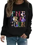 EVELUST Country Konzert Sweatshirt Damen- Festival Süßes Grafik Rundhalsausschnitt Langarm Pullover World Tour Outfits Mädchen Fan Lover Lässig Oberteil(Black,M,11461w)