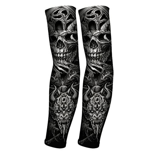 RU-X Tattoo Arm Sleeve Gaming Herren,Armstulpen Damen Lang Weib Dünn,Armstulpen Sommer Winter für Handball,Basketball,Sport Zubeh,XL