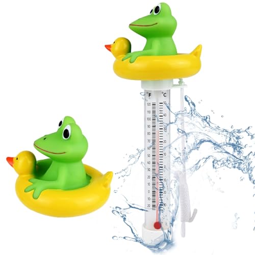 Schwimmendes Wasserthermometer, Schwimmbad Thermometer, Cartoon-Wassertemperatur Thermometer, Bruchsicheres Schwimmbadthermometer mit Seil, Geeignet für Whirlpools im Innen- und Außenbereich, Pools