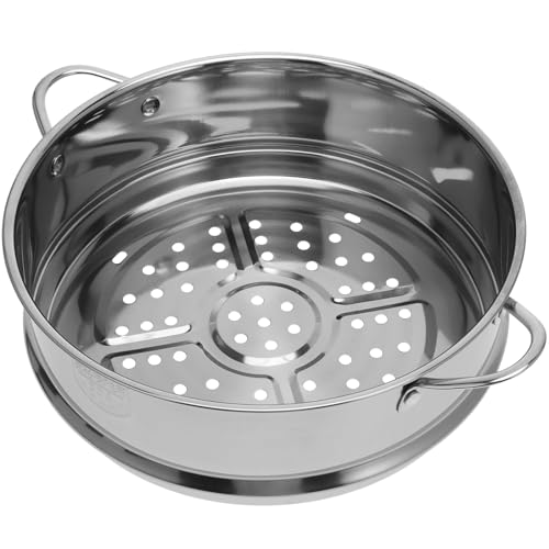 Dampfenden Topf Einfügen Edelstahl D?mpfeinsatz D?mpfer Topf Dünsteinsatz Dampfgarer Einsatz D?mpfaufsatz Kochtopf Gemüsetopf Küchentopf Dampfkorb für Kochtopf Reis Dim Sum Fisch Fleisch Dumpling 22cm