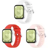 Armband Kompatibel mit Huawei Watch Fit 4 Armbänder, 3 Stück Sport Wasserdichtes Ersatzarmband Silikon Wechselarmband für Huawei Watch Fit 4/Fit4 Pro Uhrarmband, Damen Herren