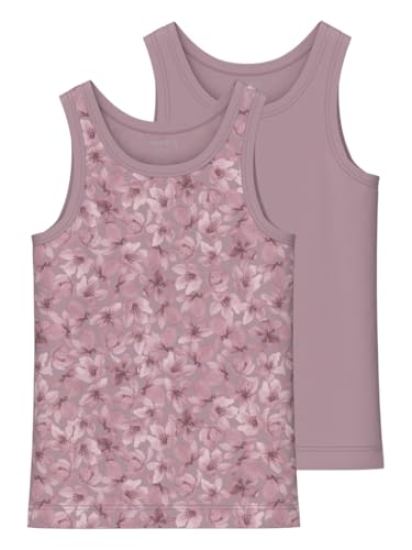 NAME IT Mädchen NMFTANK TOP 2P Flower NOOS Unterhemd, Mauve Shadows, 98