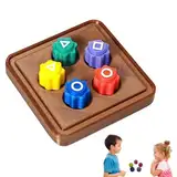 Koreanisches Gungi-Spiel, traditionelles Koreanisches Spiel, Koreanisches Gungi-Jack-Spielset, Reaktionsspiel für Kinder und Erwachsene, klassisches Hand-Auge-Koordinations-Kieselstein-Set (Gelb)