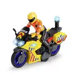 Dickie Toys - Rescue Bike (17 cm) - Yamaha Rettungs-Fahrzeug ab 3 Jahre mit Friktion & beweglicher Fahrer-Figur, Spielzeug-Motorrad für Kinder mit Licht & Sound, inkl. Batterien