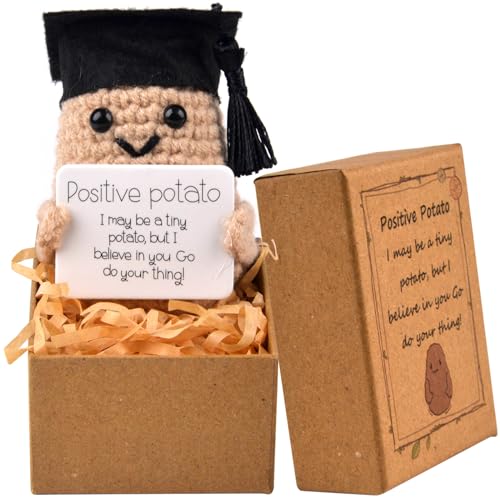 Glücksbringer Positive Potato, Bachelor Geschenk ABI 2024 Geschenke, Positive Kartoffel, Mutmacher Geschenk für Männer, Geburtstagsgeschenk für Frauen, Beste Freundin Geschenke