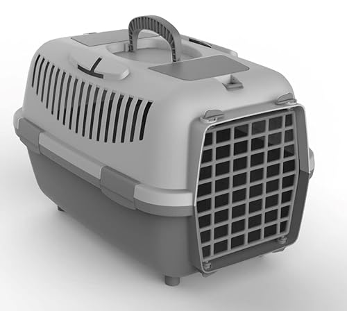 Nomade 2 Transportbox Katze und Hundebox - Transportbox für kleine Hunde und Katzen - 55 x 36 x 35 cm - Kann bis zu 8 kg tragen. Robustes Polypropylen. Türen aus Kunststoff