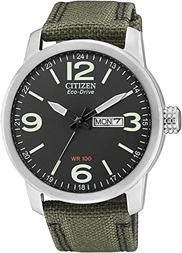 Citizen Urban Eco Drive BM8470-11E Herren-Armbanduhr, schwarz/grün, Armband