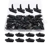 YIXISI 30 Stück Zeltplanen Clips, Tarp Clips Klemmen, Planenhalter Clips, Markisenplanen Clips, Camping Vorzelt Klemme Clips Zelt Befestigung für Outdoor Aktivitäten (Schwarz)