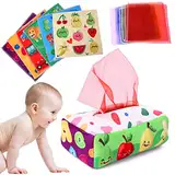 Baby Spielzeug 6 Monate - Tissue Box Montessori - Sensorik, Hohem Kontrast Babyspielzeug Für 0-12 Monate, Jungen & Mädchen Kinder Frühes Lernspielzeug Baby Geschenke