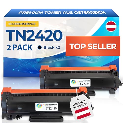 IPA Printservice TN2420 Doppelpack (2 Schwarz) – Kompatibler Toner für Brother MFC - L2710DW, MFC - L2710DN, HL - L2350DW & mehr – Toner TN2420 für zuverlässigen Druck