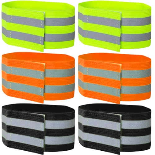 luckiade Reflektorband, 6 Stück Reflektoren Kleidung, Reflektoren, Hosenklammer Fahrrad, Fahrrad Hosenklammer, Hosenschutz Fahrrad, Reflektoren für Kleidung für Outdoor Jogging Radfahren