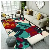 GUOCU Teppich Wohnzimmer Designer Teppich Kurzflor Vintage Blumenmuster Modern Muster,Bunt15,60x90cm