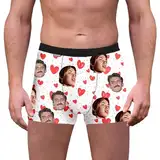 Eauptffy Boxershorts mit Foto für Herren, personalisierbar, benutzerdefinierte Unterwäsche mit Gesicht der Freundin, Geschenk für Valentinstag, Weihnachten, Freund, Ehemann