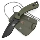 Wolfgangs VERITI Neck Knife Messer - inklusive Kydex Scheide und Kugel Halskette zum umhängen - Mini Survival Outdoor Messer für jeglichen Gebrauch