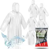 TK Gruppe Timo Klingler Travelfreund® 40x Einweg & Einmal Regenjacke mit Kaputze - Einheitsgröße - Regencape - Regenponcho -Regenumhang - transparent & wasserdicht für Erwachsene - Damen & Herren