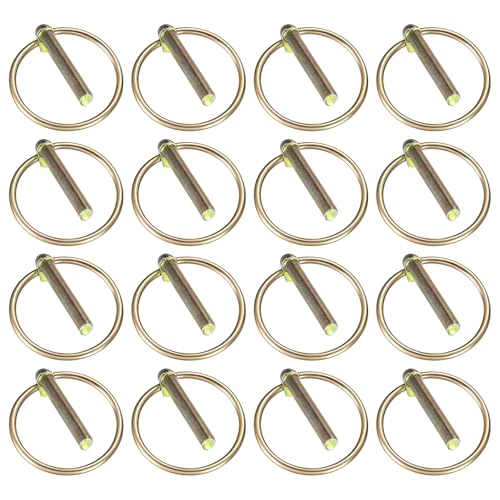 16 Stück Klappsplinte mit Ring, M6 Klappsplinten Set, Klappstecker Sortiment Bolzen, Klappsplint, Splintbolzen, Schnellspannsplinte, Rastsplinte, Rastbolzen Steckbolzen für Anhaenger Traktor