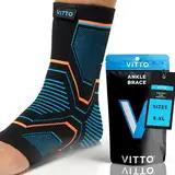 VITTO Sprunggelenkbandage, Fußbandage bei Bandschäden, Schwachen Gelenken, Verstauchtem Gelenks und Arthritis (Hulle, M), Arthritis,Erholung,Plantarfasziitis,Schmerzlinderung