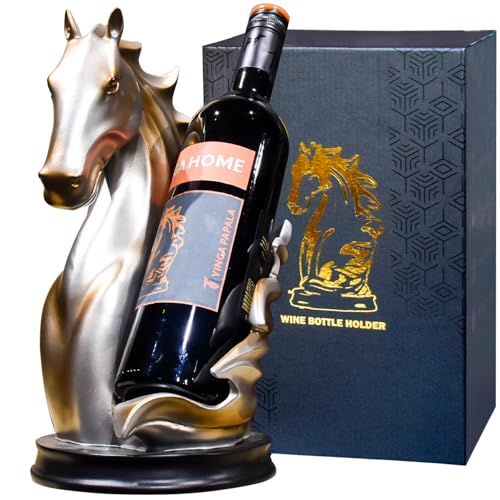 YINGAVERSAI Weinflaschenhalter Weinregale Tischpferd Statue als Zuhause Küche Weinkeller Dekorative Aufbewahrung Organizer, Pferd Skulptur Pferd Dekor Pferd Geschenke für Mädchen Männer Frauen