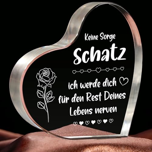 Jahrestag Geschenk für Sie, Geschenk für Freundin, Geburtstagsgeschenk Valentinstag Jubiläumsgeschenk für Frauen, Ich Liebe Dich Geschenke für Sie Ehefrau - Herzförmige Briefbeschwerer