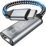 USB C auf HDMI Adapter - Type C zu HDMI 4K Adapter Kompatibel mit Thunderbolt 3/4,Video Audio Ausgang für iPhone 16Pro/16Pro Max/16,MacBook Pro/Air,Pixelbook,Surface Pro,iPadPro/Air,XPS,Galaxy S/Note