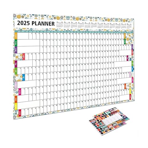 Wandkalender 2025 – 12 Monate, großer Wandbehang | Praktischer Jahresplaner, perfekt für die Arbeit und Terminverwaltung, kreatives und schlichtes Design, perfekt für den Büro- und Heimgebrauch