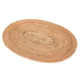 Luntfeiy Rattan Gewebte Tischsets Ovale Runde Tischsets rutschfeste HitzebestäNdiges Tischset NatüRliches Mehrzweck Tischset 30X40Cm