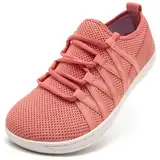 VLHGCG Barfuss Schuhe Barfußschuhe Damen Barfuß Breite Weit Barfussschuhe Zehenschuhe Wide Sommer Outdoor Walkingschuhe Barfuss Sneaker mit Rutschfester Sohle,Rosa,EU40