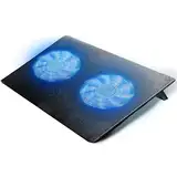 Retoo Laptop Kühler Kühlpads für 12-15 Zoll Notebook Geräuscharme Kühlung NEU 2023 Cooler Ständer Leistungsstark Schneller Kühlvorgang 2 Lüfter PC Notebook PS4 Belüfteter Laptop Ständer Blau