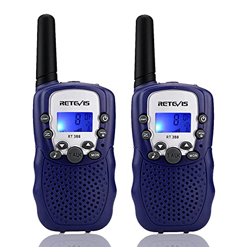 Retevis RT388 Walkie Talkie Kinder,Funkgeräte Kinder Langstrecken Taschenlampe,Spielzeug ab 4-12 Jahre,Geschenke Junge Mädchenfür Familienspiel, Radtouren, Ausflug(1 Paar,Dunkelblau)