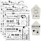 Hongma Rub On Sticker 19x14cm-Großformat Unentbärlich Transfers 4PCS Sprüche für Raysin für Keraflott Möbel Glas Holz DIY Deko Rub On Folie Rubons Aufkleber