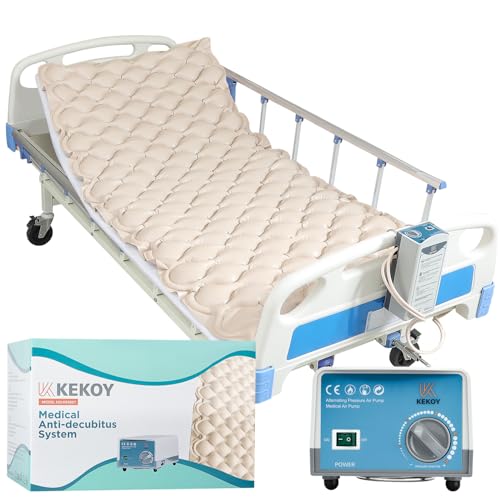 Kekoy Antidekubitus Matratze mit flüsterleisen Pumpe und Wasserdicht, für Dekubitus Grad I, Dekubitus Hilfsmittel für Krankenhaus, Zuhause, Krankenbett, 200 x 90 cm