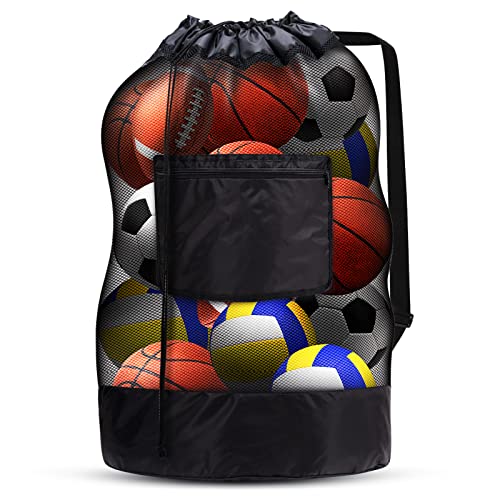 DoGeek Ballnetz für 10-14 Bälle Balltasche Fussball,Volleyball und Basketball Ballsack Ballnetz Aufbewahrung Groß Netz für Bälle Aufbewahrung (Soccer Ball Bag, 76x102cm)