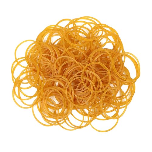 100 Stück Natürlich Gummibänder, Haushaltsgummi, Gummiringe Elastische Gummi Bänder, Langlebige Reißfeste Rubber Bands(Gelb)
