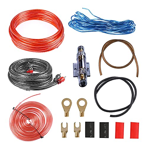 YeenGreen 8GA Kfz Verstärker Kabelsatz, 15 Stück Verstärker Endstufe Kabel, Car Audio Wire, Installations-Set Verstärker Auto, Anschluss-Set Kabelsatz Installationsset Kabelset 1000W