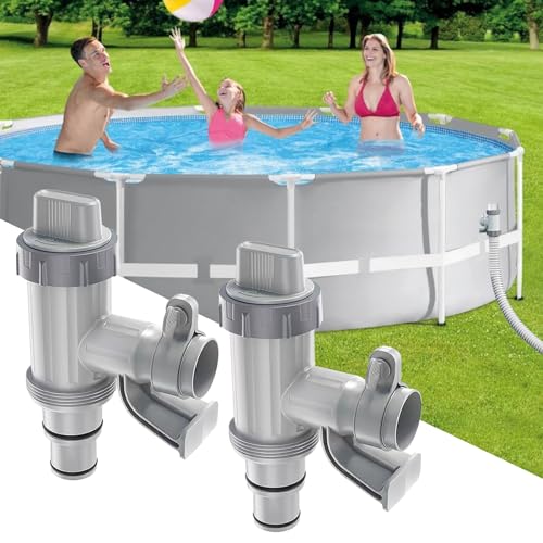 Pool Plunger Ventil Plus für oberirdischen Pool, 2 in 1 Kolbenventil Pool Ersatzteile, Pool Zubehör für Intex/Bestway/Coleman Pool, Absperrventil für oberirdische Schwimmbecken und Poolfilterpumpe