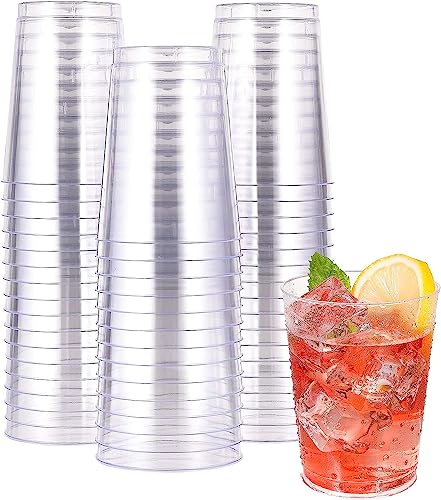 LATERN 50 Stück Wiederverwendbare Durchsichtige Plastikbecher, 300ml Trinkbecher aus Kunststoff Elegante Party Weingläser für Champagner Bier Cocktail Martini Soda Dessert (9,5 x 7,5cm)