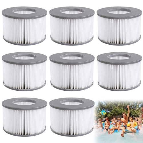 Ersatzfilter für MSPA, 8 Stück Whirlpool zubehör für MSPA Whirlpool Ersatz Filter Filterkartusche Wasserfilter, Filter für Whirlpool, Kompatibel mit Mspa Filter, für MSPA FD2089 Aufblasbare Pools