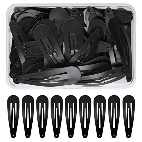 NATUCE 50 Stück Haarspangen Schwarz, 5CM Haarspangen Mädchen, Haarclips Werden, Kinder Haarklammern, Haar Clips Metall, Haarschmuck Hairclips, Haarspange für Mädchen, Kinder und Damen