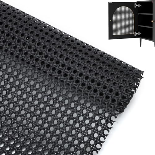 TOOSOAR Rattan-Gurtband,35 x 200cm Natürliches Wiener Geflecht,für Caning Projekte Mesh Rattan Gewebe für Möbel Stühle Schränke,Schwarz