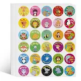 EUZUXU 750 Stück Belohnungsaufkleber Tier Motivationsaufkleber für Kinder, Selbstklebende Belohnungsaufkleber, süße Tier Lehrerbedarf Reward Sticker Kinder Belobigung Sticker für Schule Zuhause