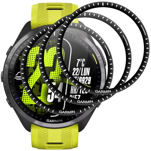 Beukei Panzer Schutz Glas für Garmin Forerunner 965, 3 Stück Glasschutzfolie[3D Vollständige Abdeckung][Fingerabdruck kompatibel][9H Härte] Handy Schutzfolie