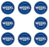 24 Stück Aufkleber 4cm rund Weidel 2025-Alternative für Deutschland Neuwahlen AfD Sticker Sparpack gut haftend Aktiv werden 5 cm