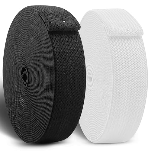 CZ Store® - Gummibänder zum Nähen |2ER Set| 20 MM breit | 15 M lang Elastisches Polyester-Band, Strick- & Nähzubehör, Starke Bänder für Kleidung, Hosen (20 MM -Style 1)
