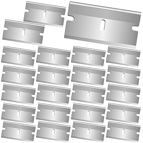 40 PCS Klingen Ceranfeldschaber Ersatzklingen,Premium Karton Stahl für Glaskeramik Kochfeld Schaber,Sicherheits Schaberklingen Edelstahl,Rasierklingen für Glasschaber,Ceranfeld,Zeranfeldkratzer