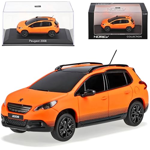 Norev Peugeot 2008 Orange Matt Automesse Genf Ab 2013 1/43 Modell Auto mit individiuellem Wunschkennzeichen