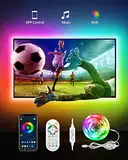 Daymeet LED Streifen für TV, 5M LED TV Hintergrundbeleuchtung für 55 bis 85 Zoll TV PC Monitor LED Strip, RGBIC Farbwechsel USB Musik Sync Steuerbar via App led fernseher beleuchtung