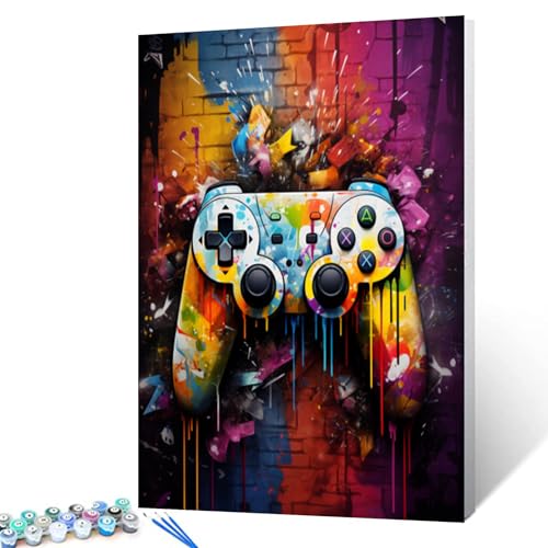Malen nach Zahlen für Erwachsene, Anfänger, Graffiti-Kunstbild, Geschenk, Ölgemälde-Set auf Leinwand mit Pinseln, Acrylpigment, digitale Malerei für Zuhause, Wanddekoration, 40,6 x 50,8 cm (rahmenlos)