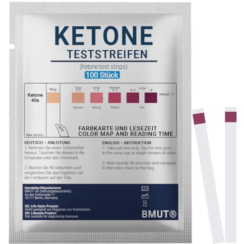 100x Ketose Teststreifen | Keton Test für die effektive Keto Ernährung & Diät - für Urin I Ketosticks